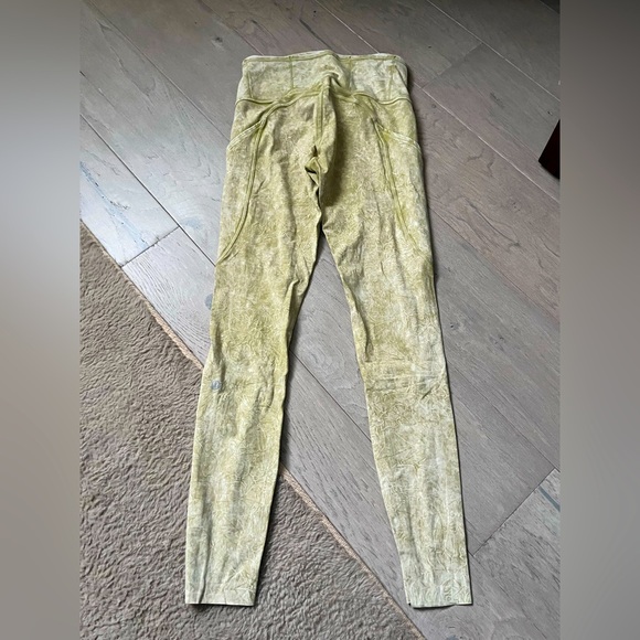 LULULEMON FAST AND FREE HIGH RISE TIGHT 25” *ICE DYE HAZEL GREEN - Picture 5 of 7